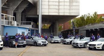 Los futbolistas del Getafe CF, Alcorcón y Leganés, prueban los Mercedes-Benz de Citycar Sur