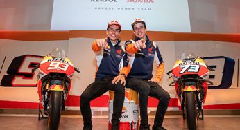 Los hermanos Márquez en la sede de Repsol. Marc: “La Honda es exigente, pero si la exiges responde bien”. Álex: “La moto para mí es desconocida, tiene puntos críticos”