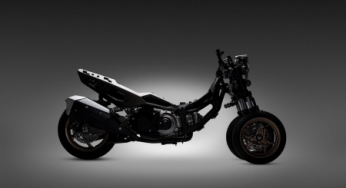 Primera imagen del revolucionario CVE 575, el maxiscooter de 3 ruedas de KYMCO