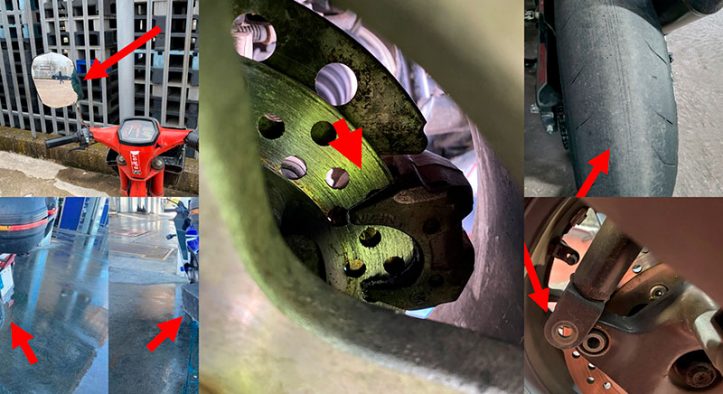 Las impresionantes fotos de cómo llegan algunas motos a la ITV: Manetas partidas, neumáticos al límite y frenos defectuosos