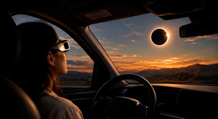¿Es seguro ver el eclipse a través del parabrisas del automóvil?